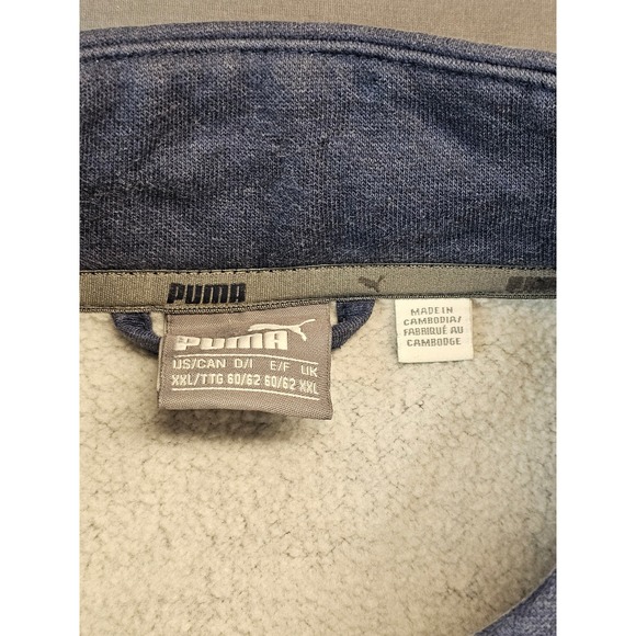 Puma Track Jacket Blue Heathered Full Zip Athletic Mens XXL - Picture 4 of 6